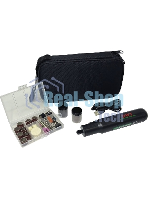 Прямошлифовальная машина (гравер) аккумуляторный DWT AGSP-07 TB /до 5000-30000 об.в мин/цанга 3.2 мм/6 скоростей/LED-подсветка/1.1 А·ч Li-ion/Type-C/черный (AGSP-07 TB)