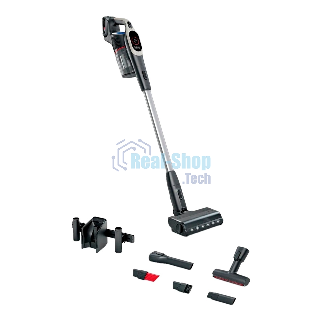 Пылесос вертикальный Bosch BCS931GAC серый, питание от аккумулятора, 2200 Вт, уборка сухая, пылесборник 0.4 л