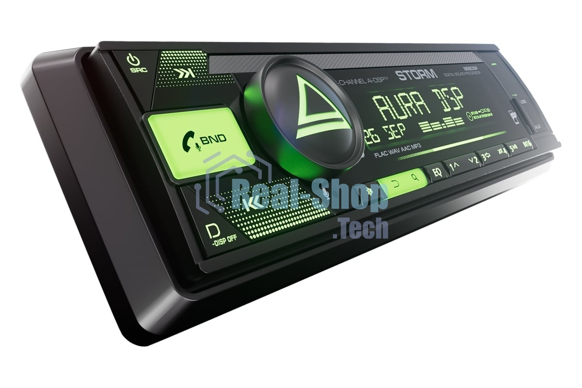 Автомагнитола AURA STORM-866DSP, 1 DIN, Bluetooth, USB Type-A, AUX, пульт ДУ