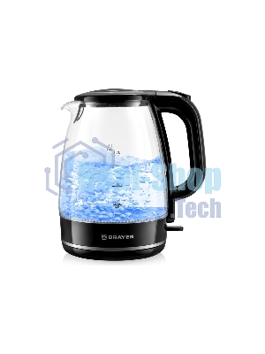 Чайник электрический BRAYER BR1030, 2200 Вт, 1,7 л, стекл.корп,автооткл.при.закип,подсвет