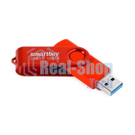 Флешка USB R/W SmartBuy Twist Red (SB128Gb3TWR), 128Gb, USB 3.0, R/W 90/40, красный