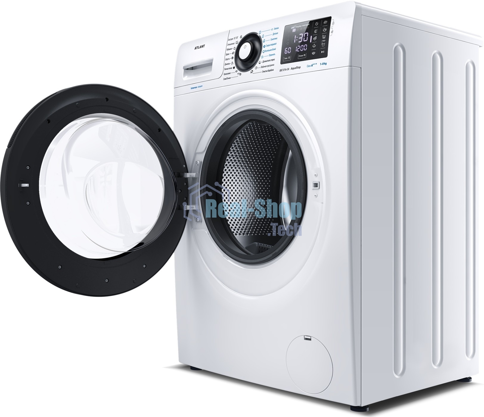 Стиральная машина Атлант СМА 80С1214-CA-02 белая, загрузка фронтальная 8кг, 1200 об/мин., класс: A