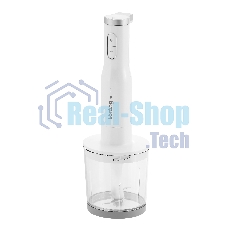 Погружной блендер KORTING KHB 0311 Polar, мощность 1200 Вт,объем чаши 500 мл, механическое/кнопочное управление, 4 насадки (блендер, измельчитель, миксер, насадка для пюре), 6 скоростей, турборежим, белый