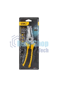 Ножницы универсальные строительные Deli DL2908 205мм, 48-52HRC, прорезиненная рукоятка