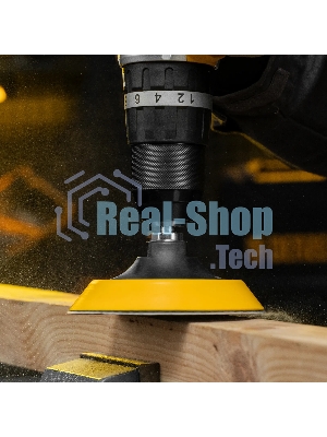 Тарелка опорная для дрели и УШМ Denzel с липучкой, 115 мм, мягкая, с адаптером c М14 на d8