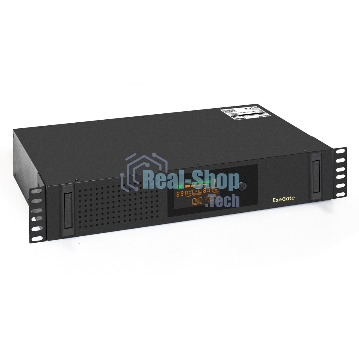 Источник бесперебойного питания ExeGate ServerRM UNL-800.LCD.AVR.2SH.3C13.USB.2U 800VA/480W, Color LCD, AVR, 2*Schuko+3*C13, USB, 2U, установка в стойку, черный