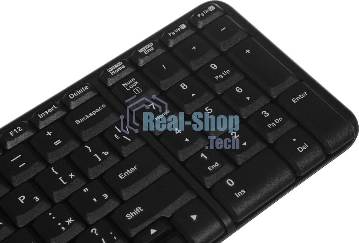 Комплект клавиатура+мышь Logitech MK220 беспроводной, USB, 1000 DPI, чёрный