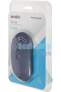Мышь беспроводная A4Tech Fstyler FG20 пепельный/синий, 2000 dpi, радиоканал, USB, кнопки - 4