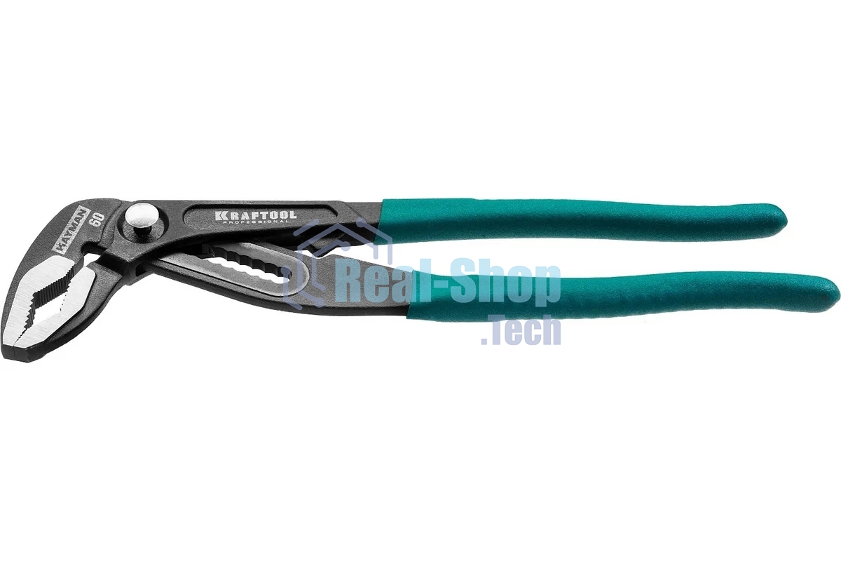 Клещи переставные KRAFTOOL 22353-25 Bulldog Cr-V, max захват 60мм, губки 6мм, 250мм