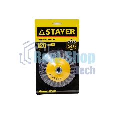 Кордщетка STAYER PROFESSIONAL 35135-125коническая М14 плетеная 0.5мм d125мм