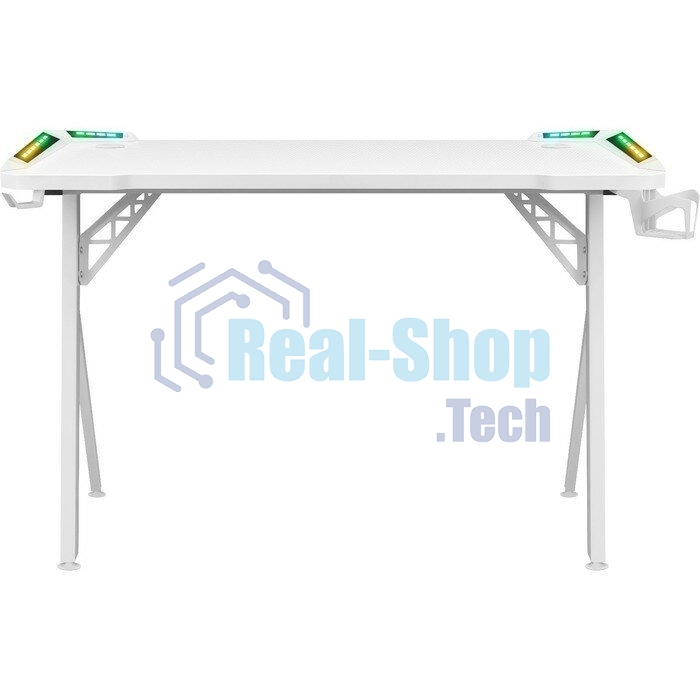 Стол игровой Defender Infinity RGb, подвес круж+гарн., бел, 120 5