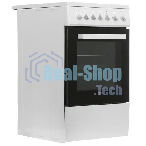 Плита электрическая Beko FSE57110GW белый, конфорок 4 шт, духовка 55 л, гриль, 50 см x 85 см x 60 см