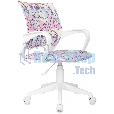 Кресло детское Бюрократ BUROKIDS 1 W мультиколор луна розовая крестов. пластик пластик белый