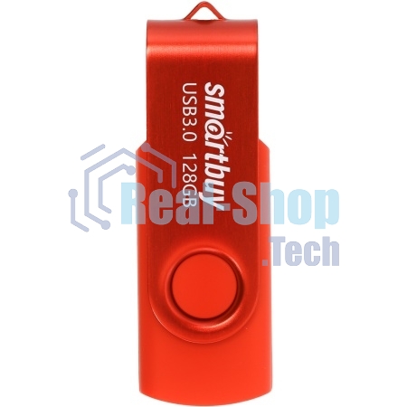 Флешка USB R/W SmartBuy Twist Red (SB128Gb3TWR), 128Gb, USB 3.0, R/W 90/40, красный