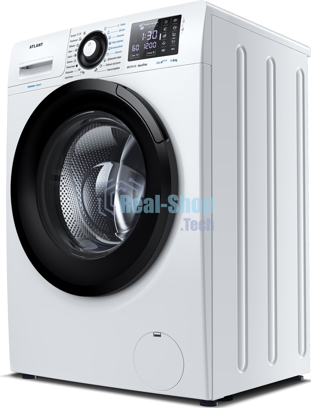 Стиральная машина Атлант СМА 80С1214-CA-02 белая, загрузка фронтальная 8кг, 1200 об/мин., класс: A