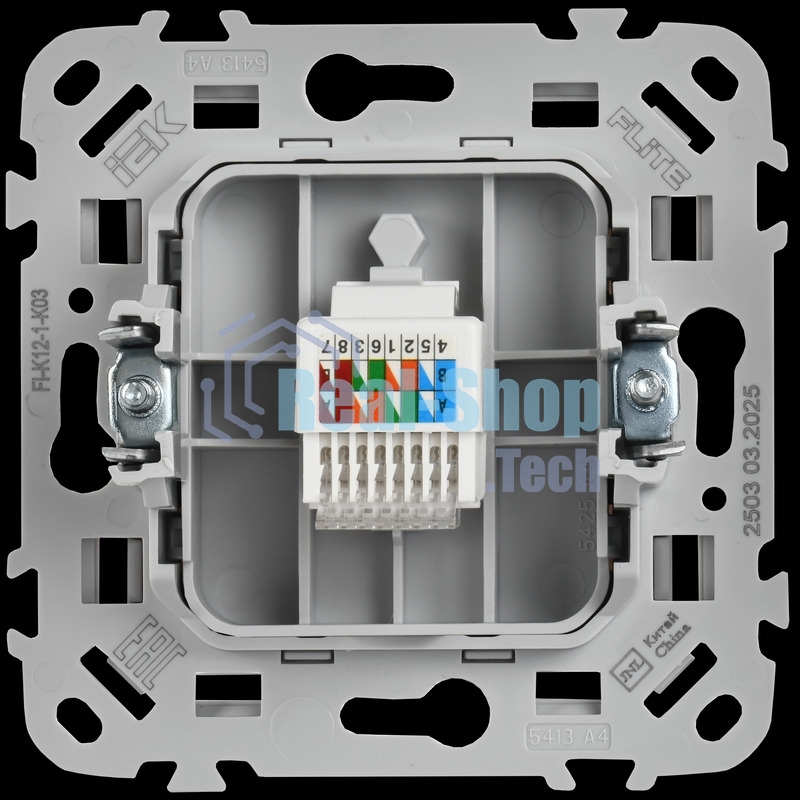 Розетка компьютерная RJ45 категория 5Е UTP РК5е-1-0-ФлС серый FLITE