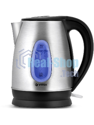 Чайник электрический Vitek VT-7039, 2200Вт, серебристый и черный