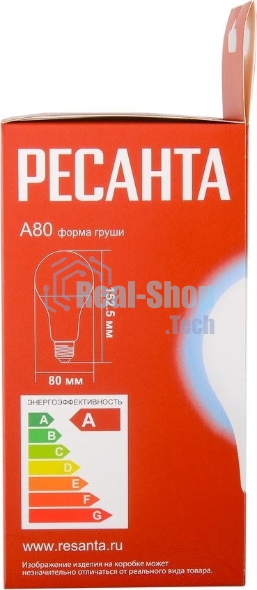 Лампа светодиодная Ресанта LL-R-A80-20W-230-6K-E27 груша