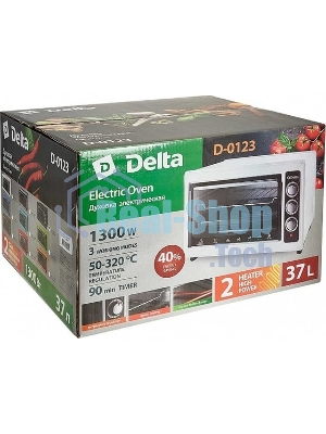 Мини-печь Delta D-0123 белая с тэном повыш мощности,1300 Вт, 37 л