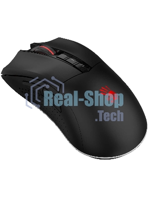 Мышь беспроводная A4Tech Bloody R90 Plus черный, 5000 dpi, радиоканал, USB, кнопки - 8