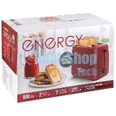 Тостер Energy EN-260 красный, 800 Вт, 2 слота