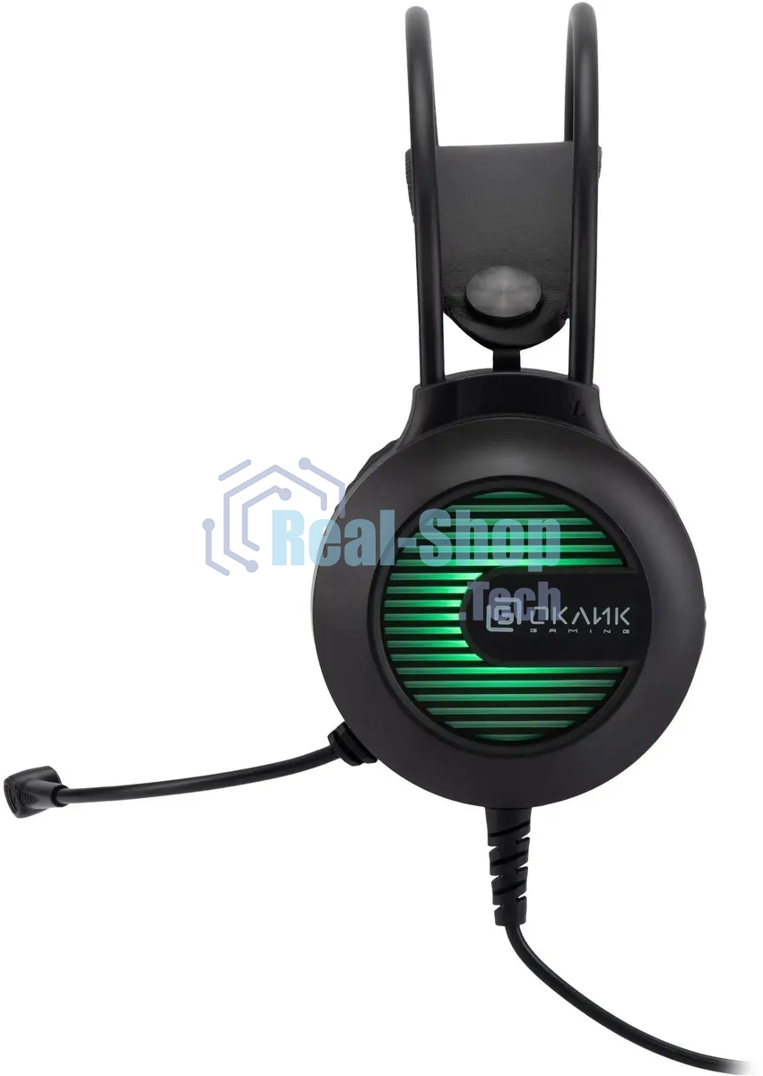 Гарнитура проводная с микрофоном Оклик HS-L300G Black черный 2.2м мониторные USB оголовье (1796949)