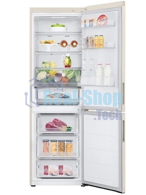 Холодильник LG GC-B459AEMW бежевый двухкамерный 234/110л морозилка снизу, No Frost