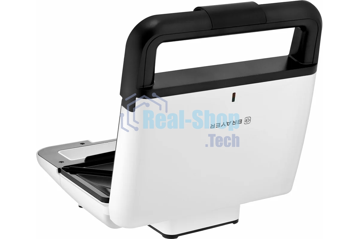 Сэндвичница BRAYER BR2201 750 Вт, пластины с антипр. покрыт 22,4x12,2 см, белый/черный