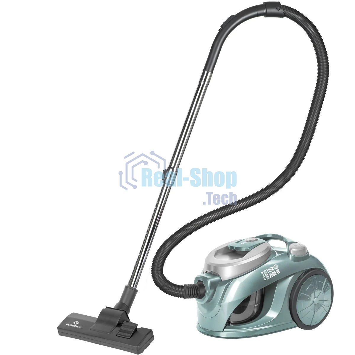 Пылесос Eurostek EVC-3007 изумрудный, 400/2600 Вт, уборка сухая, пылесборник контейнер 2.5 л
