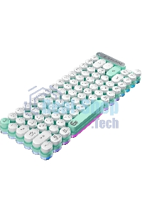 Клавиатура беспроводная Gembird KBW-9, 80кл, подсветка 6 цв, BT 5.1/радио/USB, белая