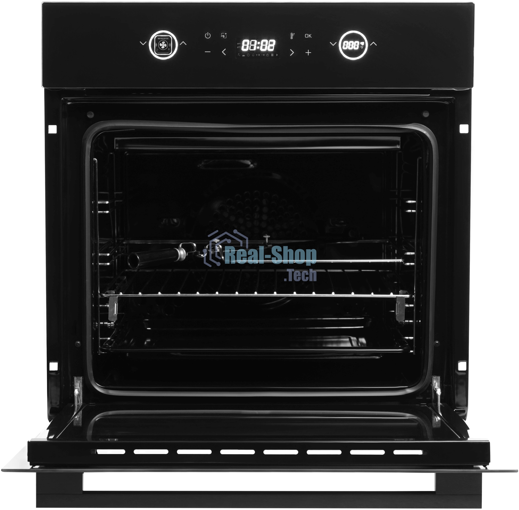 Духовой шкаф Электрический Hyundai HEO 6752 BG черное стекло