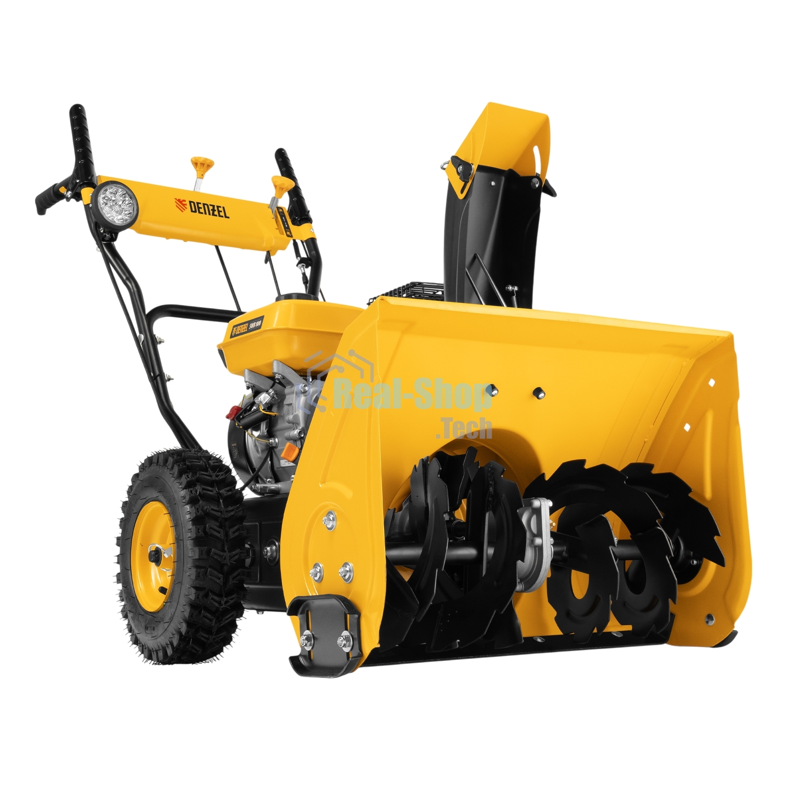 Гибридная снегоуборочная машина с функц. подметания Denzel SWB-800, 212 сс, руч. старт, 2 насадки