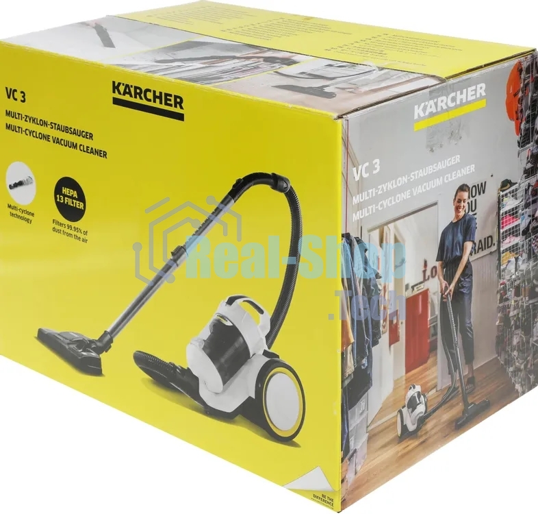 Пылесос Karcher VC 3 белый/черный, 250/700 Вт, уборка сухая, пылесборник контейнер 0.9 л