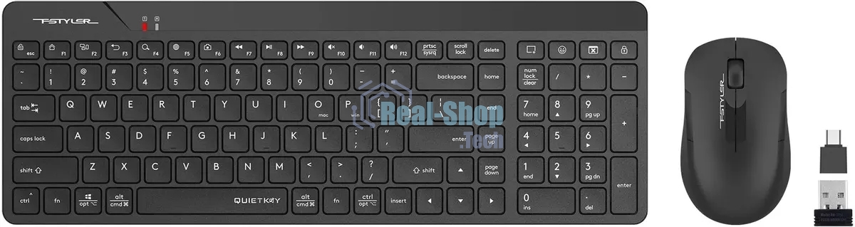 Комплект клавиатура + мышь A4Tech Fstyler FG2300 Air2 клав:черный мышь:черный USB беспроводная slim