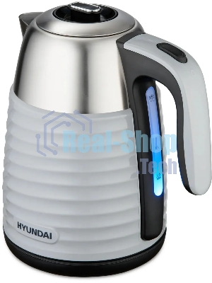 Чайник электрический Hyundai HYK-S4804 1.7 л, 2200 Вт, серый/черный корпус: металл