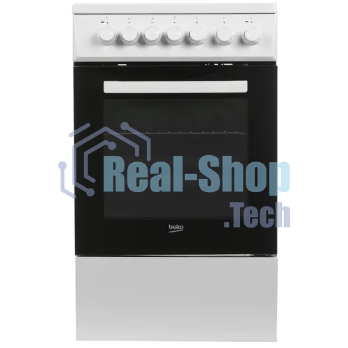 Плита электрическая Beko FSE57110GW белый, конфорок 4 шт, духовка 55 л, гриль, 50 см x 85 см x 60 см