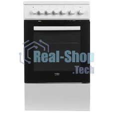 Плита электрическая Beko FSE57110GW белый, конфорок 4 шт, духовка 55 л, гриль, 50 см x 85 см x 60 см