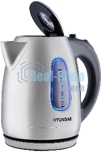Чайник электрический Hyundai HYK-S2402 1.7л. 2200Вт серебристый матовый/черный (корпус: нержавеющая сталь)