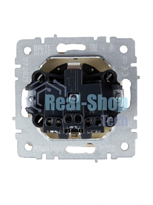 Розетка 1-местная IEK BRITE РСбш10-3-БрКр (BR-R16-16-K10) с заземлением, с защитными шторками и крышкой, 16А, IP20, бежевый