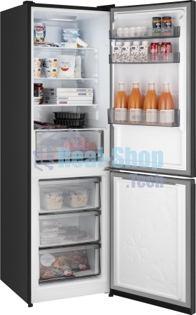 Холодильник Weissgauff WRK 185 Total NoFrost Inverter темная сталь двухкамерный 205/86л морозилка снизу