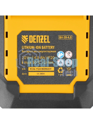 Пила сабельная Denzel RS-180 аккумуляторная Li-Ion, 20 В