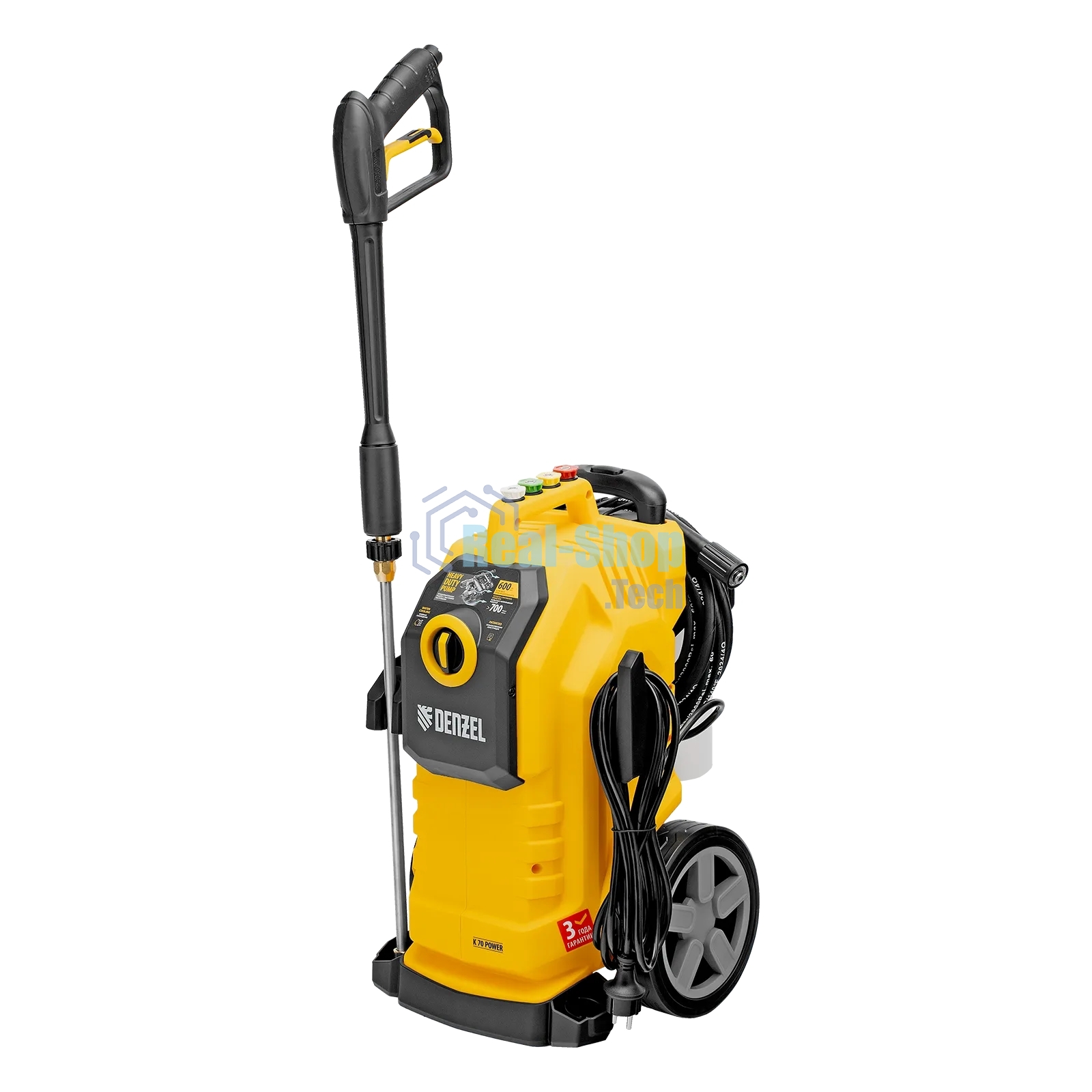 Моечная машина высокого давления Denzel K 70 Power, 2500 Вт, 180 бар, 600 л/ч, асинх. двиг.