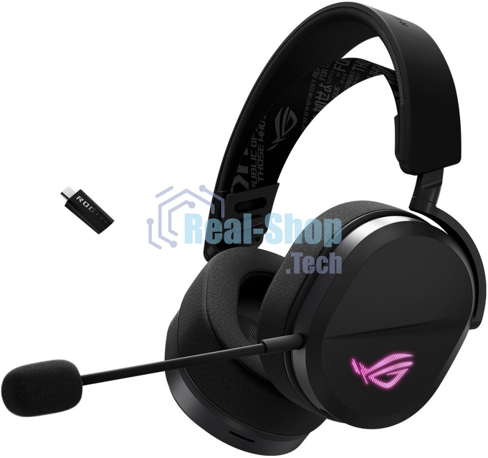 Гарнитура ASUS A501 ROG чёрный, беспроводная, Bluetooth, подсветка