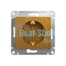 Механизм розетки 1-м СП Glossa 16А защ. шторки с заземл. дер. дуб SchE GSL000545
