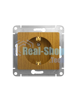 Механизм розетки 1-м СП Glossa 16А защ. шторки с заземл. дер. дуб SchE GSL000545