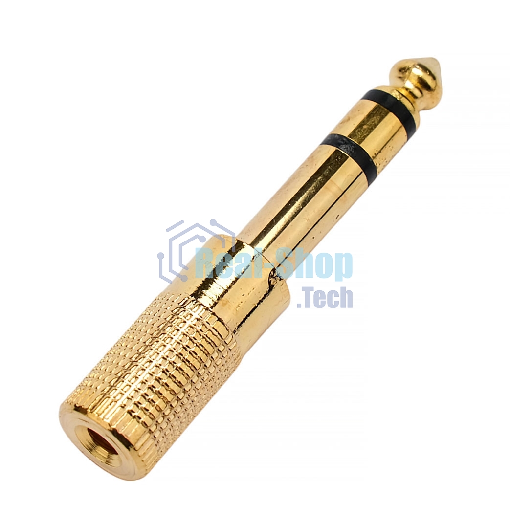 Аудио переходник Cablexpert A-63M-35F, Jack6.3(M) на Jack3.5(F) стерео, золотой, пакет