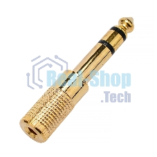 Аудио переходник Cablexpert A-63M-35F, Jack6.3(M) на Jack3.5(F) стерео, золотой, пакет