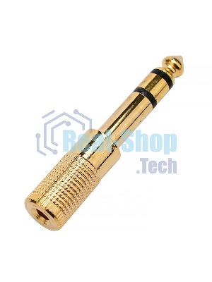 Аудио переходник Cablexpert A-63M-35F, Jack6.3(M) на Jack3.5(F) стерео, золотой, пакет