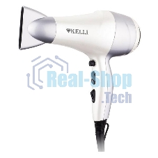 Фен Kelli KL-1110 белый/серебристый, 2400 Вт