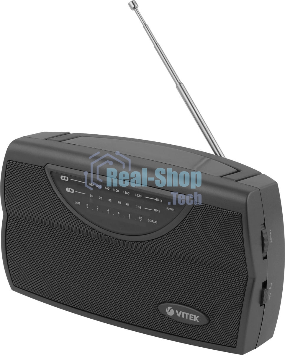 Радиоприемник Vitek VT-3591 (GY) LED индикатор Телескопическая антенна Тип батареек	UM-1